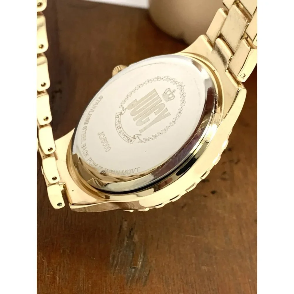 Juicy By Juicy Couture Women's Watch JC/5000 Quartz Black Gold Tone Steel 38mm